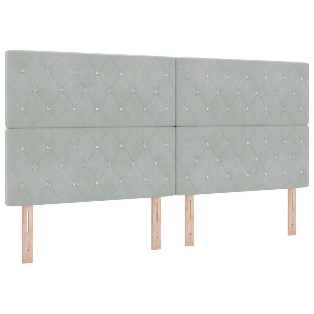 vidaXL Headboard Light Gray 200 cm Velvet