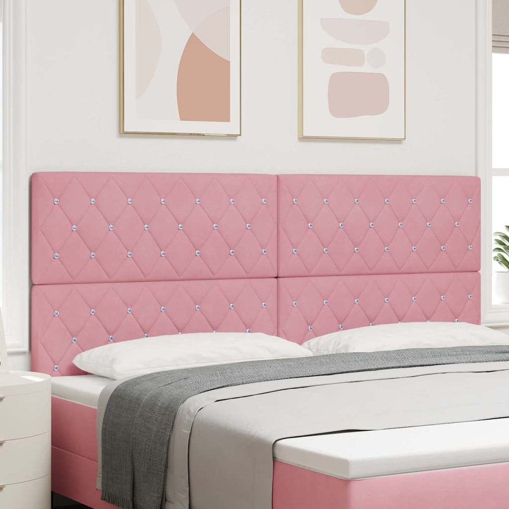 vidaXL Headboard Pink 200 cm Velvet