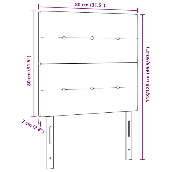 vidaXL Height Adjustable Headboard with Headboard Black 80 cm Fabric
