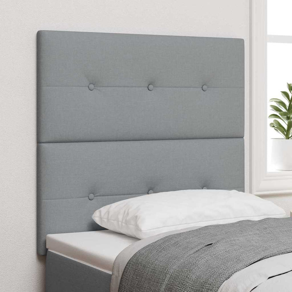 vidaXL Height-Adjustable Headboard with Headboard Light Grey 90 cm Fabric