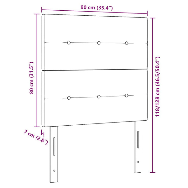 vidaXL Height-Adjustable Headboard with Headboard Dark Grey 90 cm Fabric