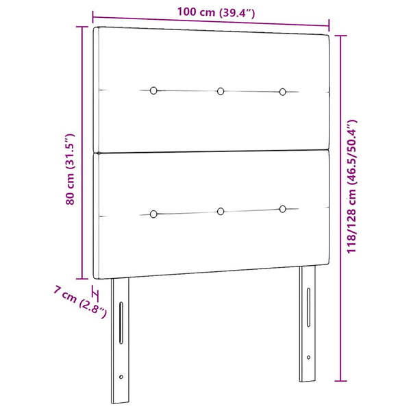 vidaXL Height-Adjustable Headboard with Headboard Cream 100 cm Fabric