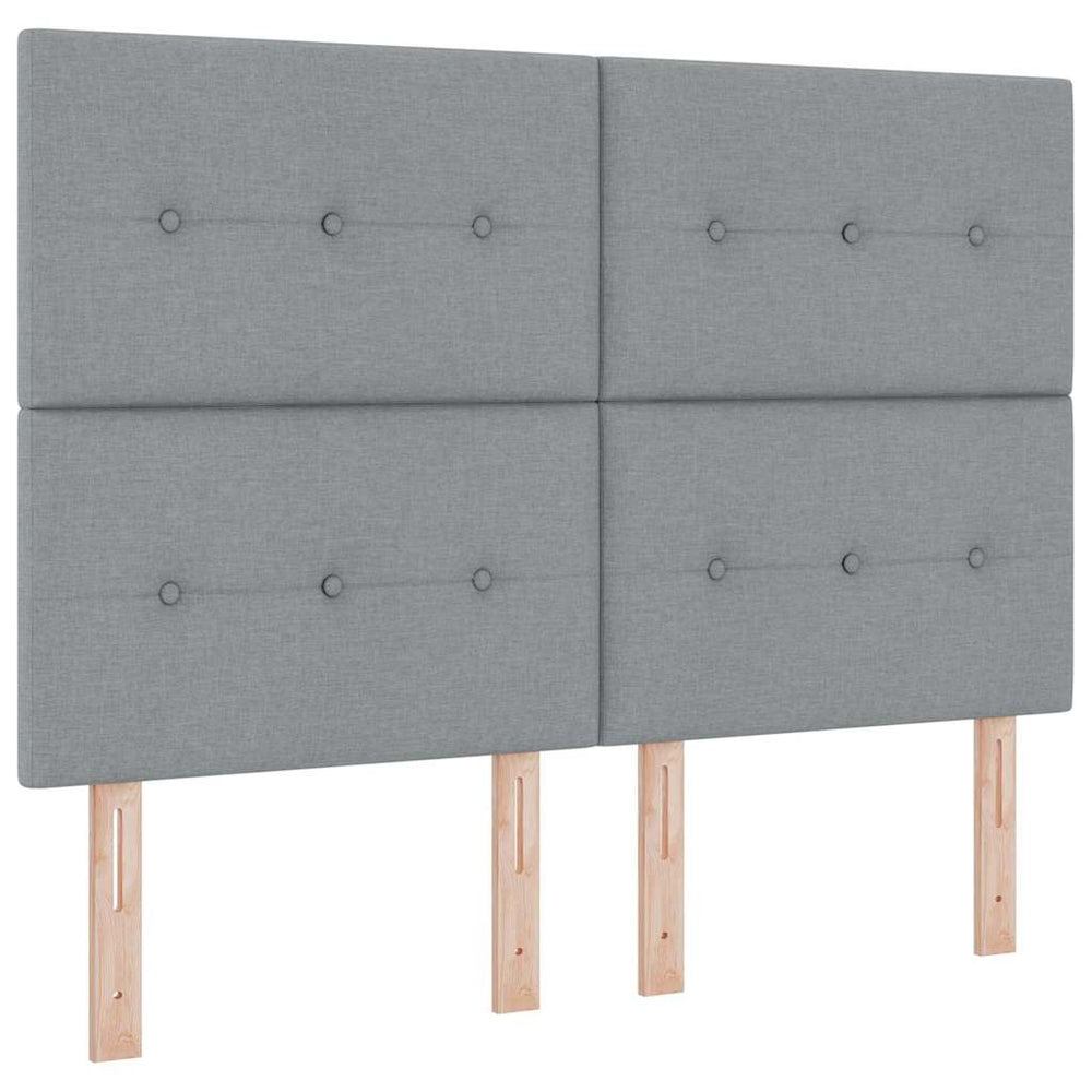 vidaXL Height-Adjustable Headboard with Headboard Light Grey 144 cm Fabric