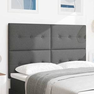 vidaXL Height-Adjustable Headboard Dark Grey 144 cm Fabric