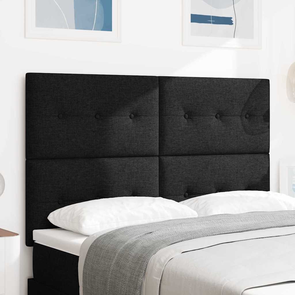 vidaXL Adjustable Headboard with Headboard Black 144 cm Fabric