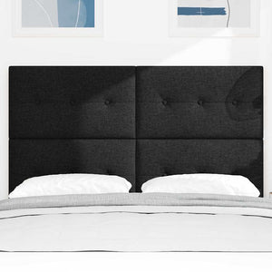 vidaXL Adjustable Headboard with Headboard Black 144 cm Fabric