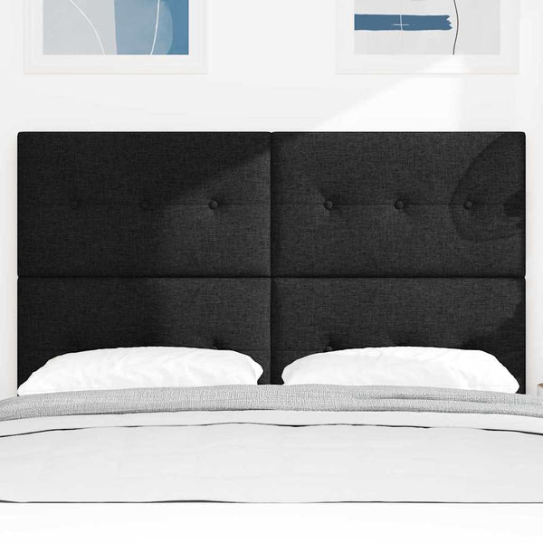 vidaXL Adjustable Headboard with Headboard Black 144 cm Fabric