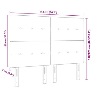 vidaXL Adjustable Headboard with Headboard Black 144 cm Fabric