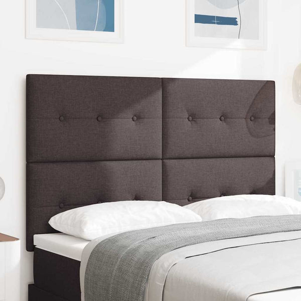 vidaXL Adjustable Headboard Dark Brown 144 cm Fabric
