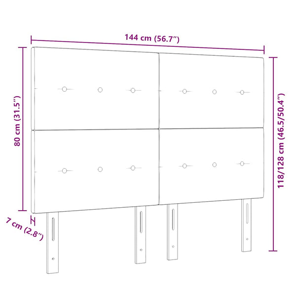 vidaXL Adjustable Headboard Dark Brown 144 cm Fabric