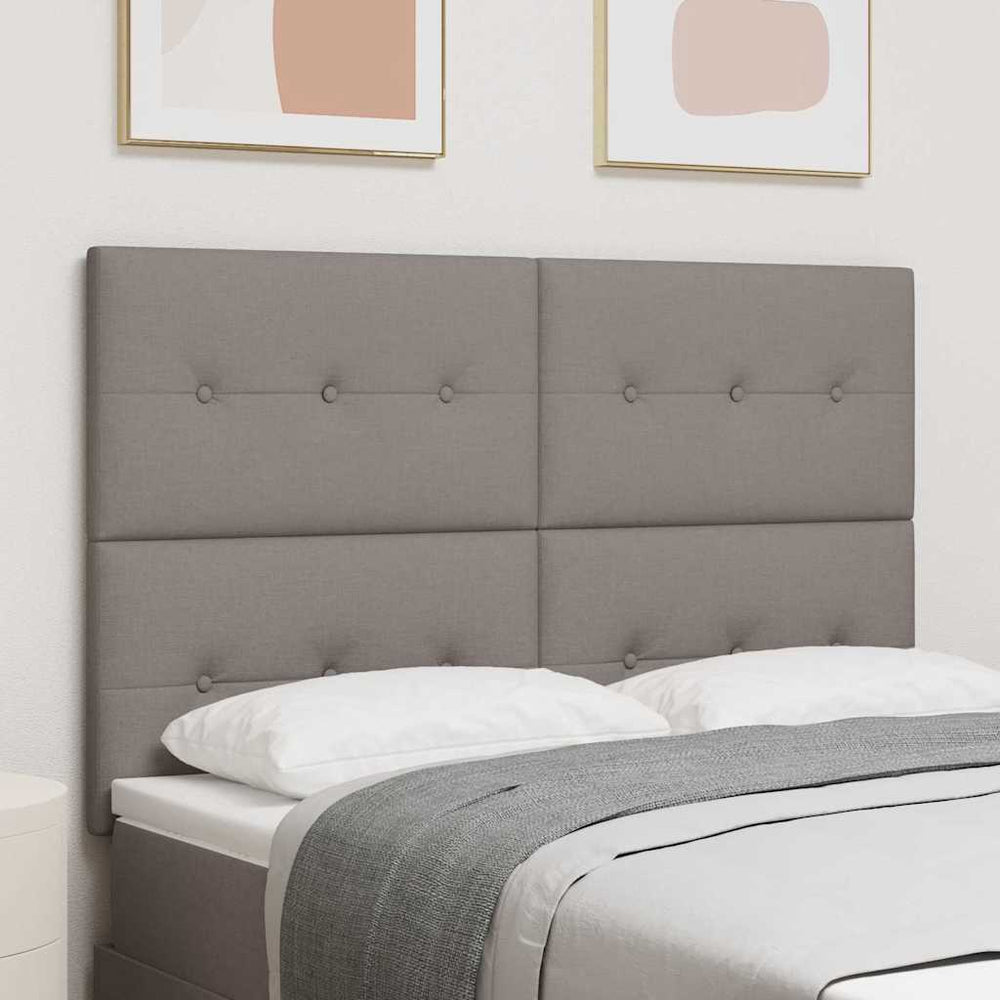 vidaXL Adjustable Headboard with Headboard Taupe 144 cm Fabric