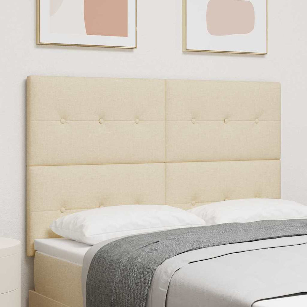 vidaXL Height-Adjustable Headboard Cream 144 cm Fabric