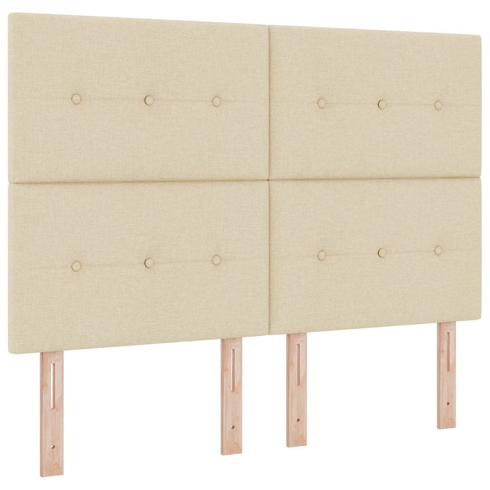 vidaXL Height-Adjustable Headboard Cream 144 cm Fabric