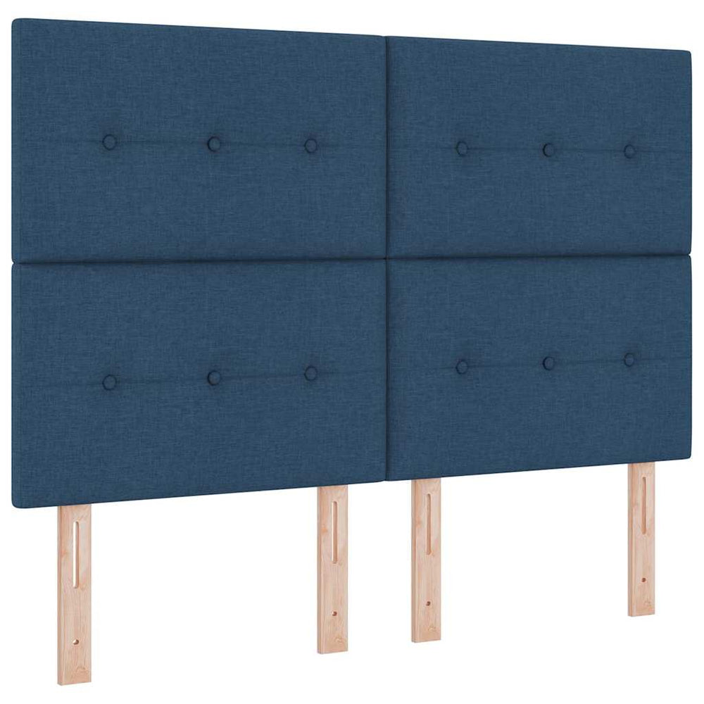 vidaXL Height-Adjustable Headboard with Headboard Blue 144 cm Fabric