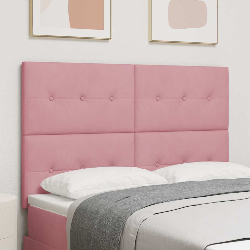 vidaXL Headboard Pink 144 cm Velvet