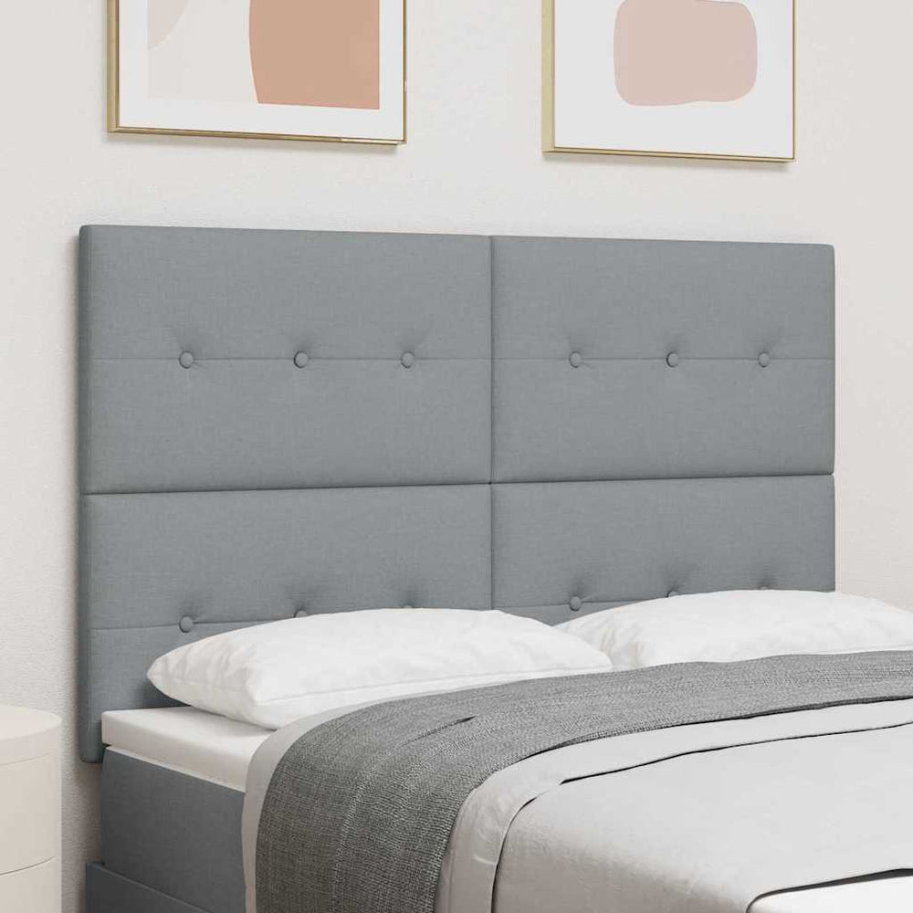 vidaXL Adjustable Headboard with Headboard Light Grey 160 cm Fabric