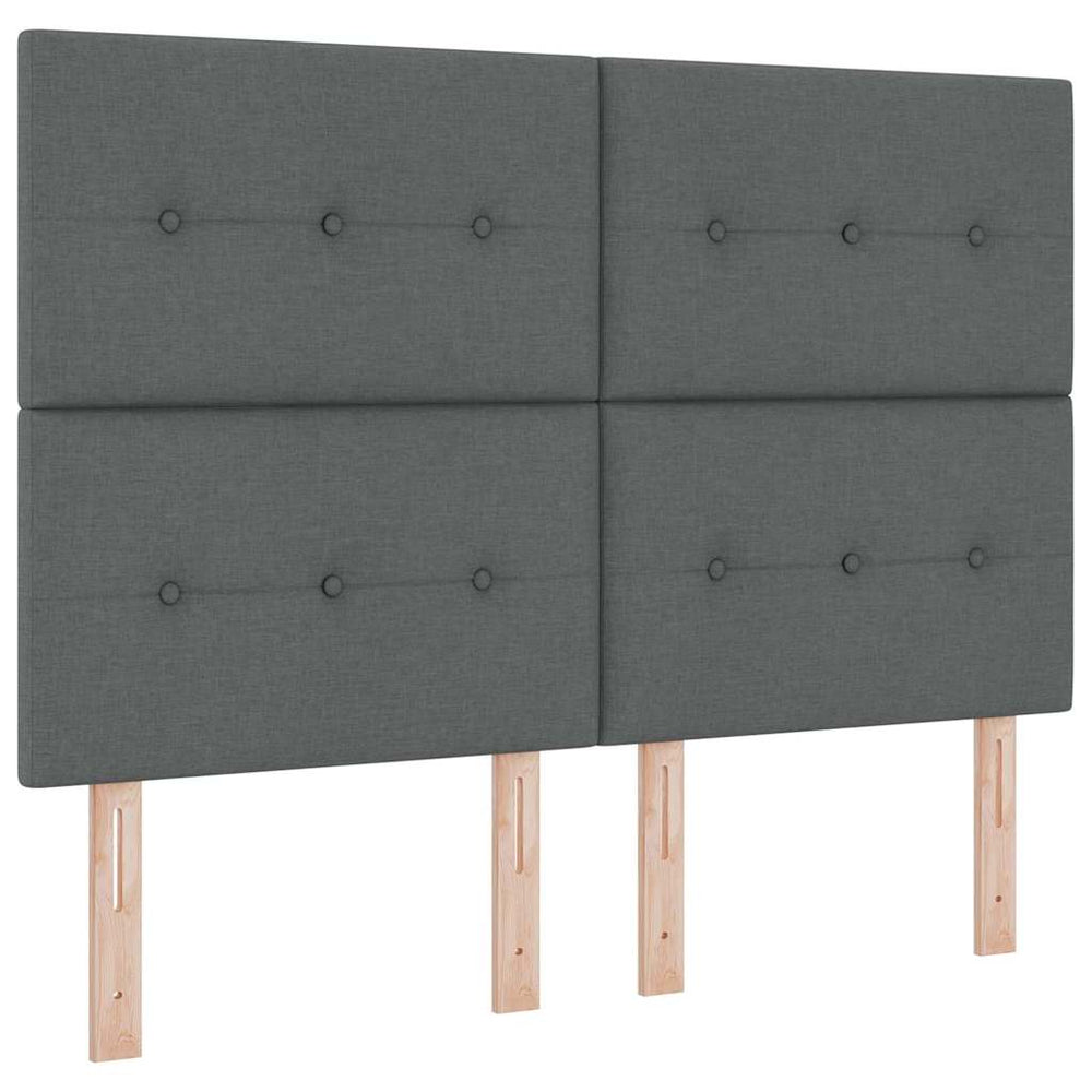 vidaXL Height Adjustable Headboard Dark Grey 160 cm Fabric
