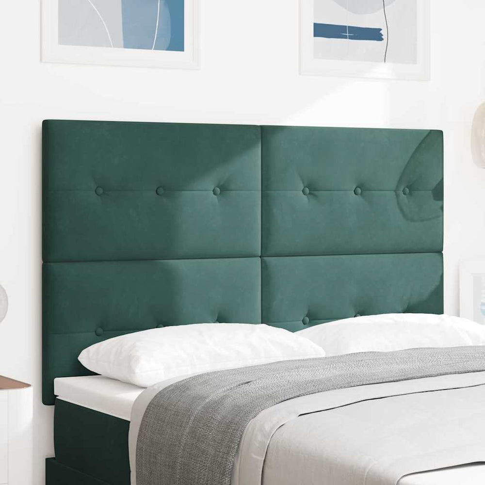 vidaXL Headboard Dark Green 160 cm Velvet