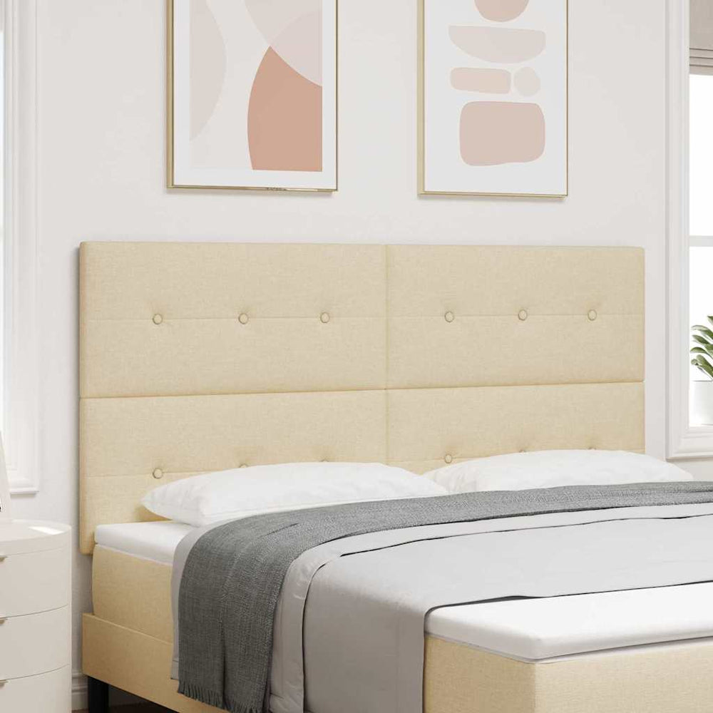 vidaXL Adjustable Headboard with Headboard Cream 180 cm Fabric