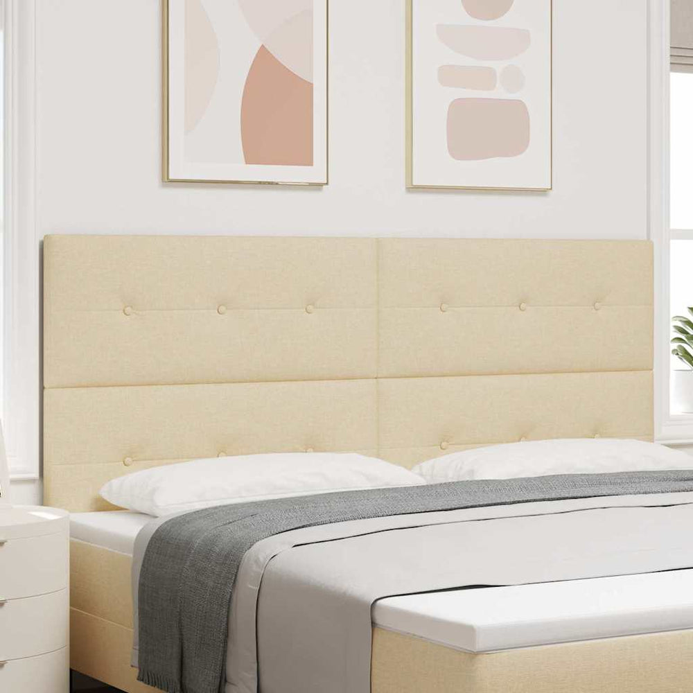 vidaXL Adjustable Headboard with Headboard Cream 200 cm Fabric