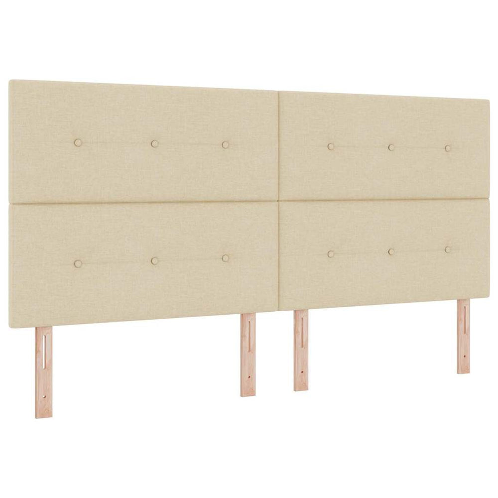 vidaXL Adjustable Headboard with Headboard Cream 200 cm Fabric