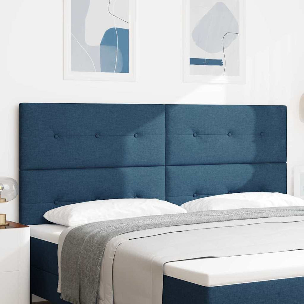 vidaXL Height Adjustable Headboard with Headboard Blue 200 cm Fabric