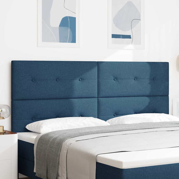 vidaXL Height Adjustable Headboard with Headboard Blue 200 cm Fabric