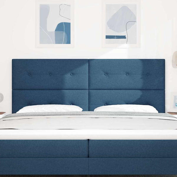 vidaXL Height Adjustable Headboard with Headboard Blue 200 cm Fabric