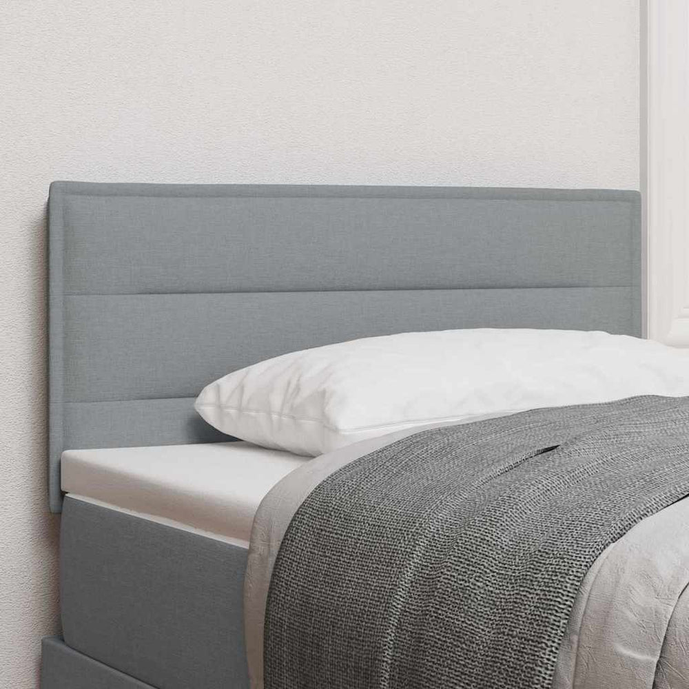 vidaXL LED Headboard with LED Light Strips Light Grey 80 cm Fabric