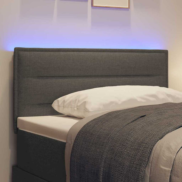 vidaXL LED Headboard with LED Strips Dark Grey 80 cm Fabric