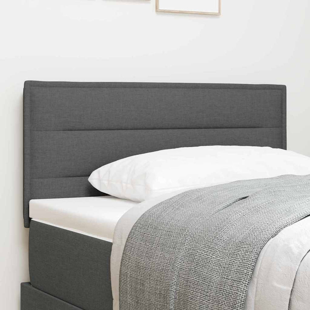 vidaXL LED Headboard with LED Strips Dark Grey 80 cm Fabric
