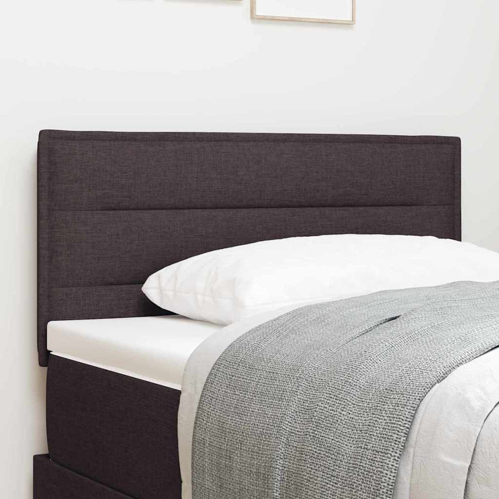 vidaXL LED Headboard with LED Strips Dark Brown 80 cm Fabric