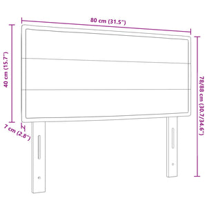 vidaXL LED Headboard with LED Strips Dark Brown 80 cm Fabric
