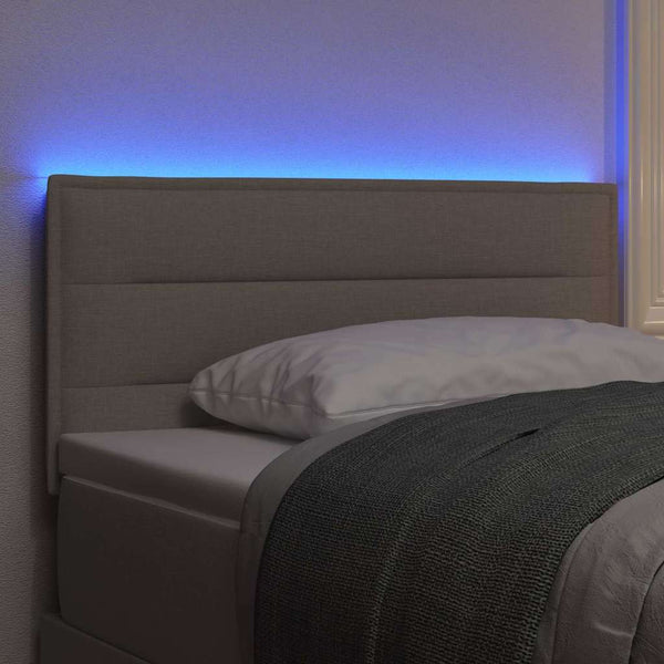 vidaXL LED Headboard with LED Strips Taupe 80 cm Fabric