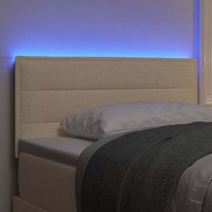 vidaXL LED Headboard with LED Strip Lights Cream 80 cm Fabric