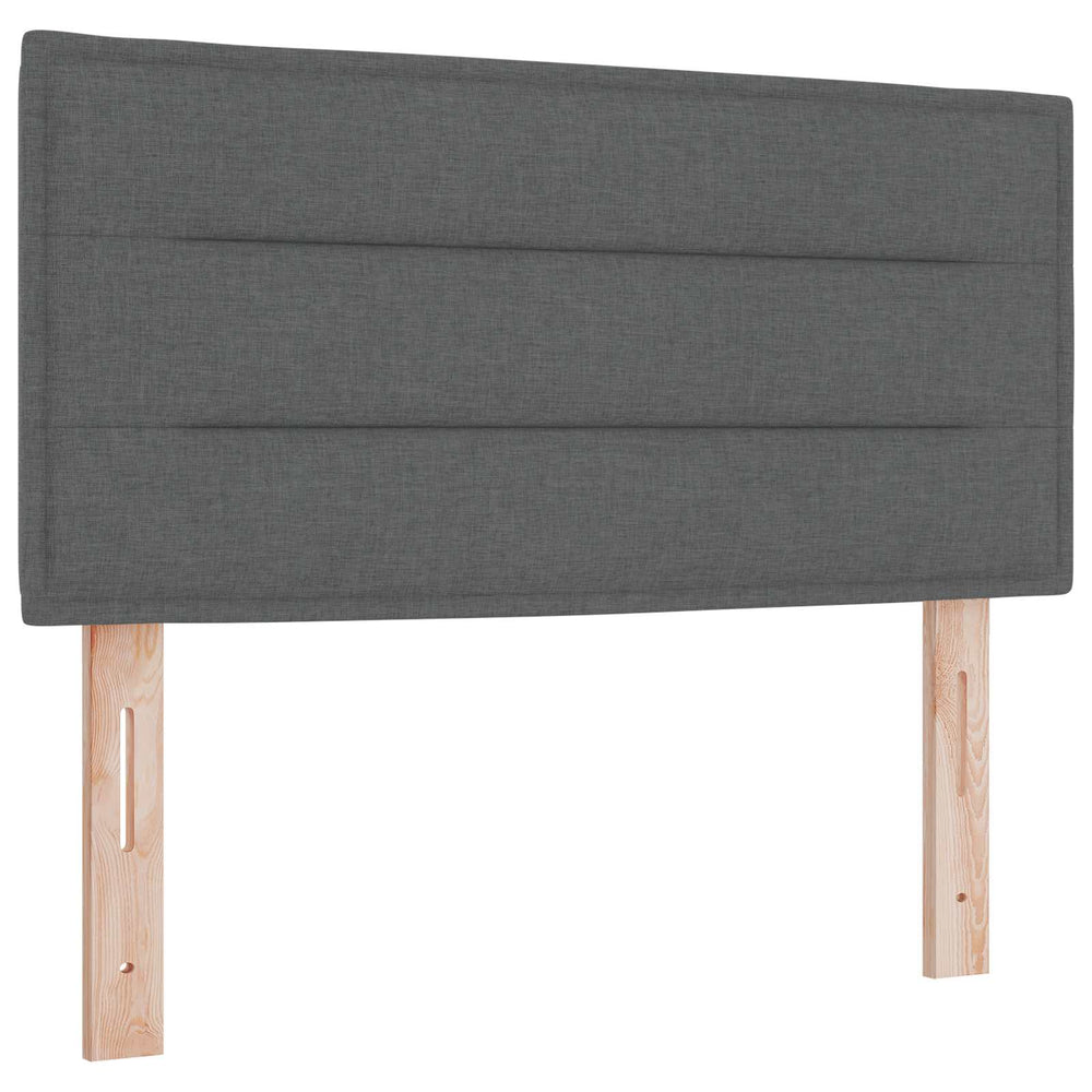 vidaXL LED Headboard with LED Light Strips Dark Grey 90 cm Fabric