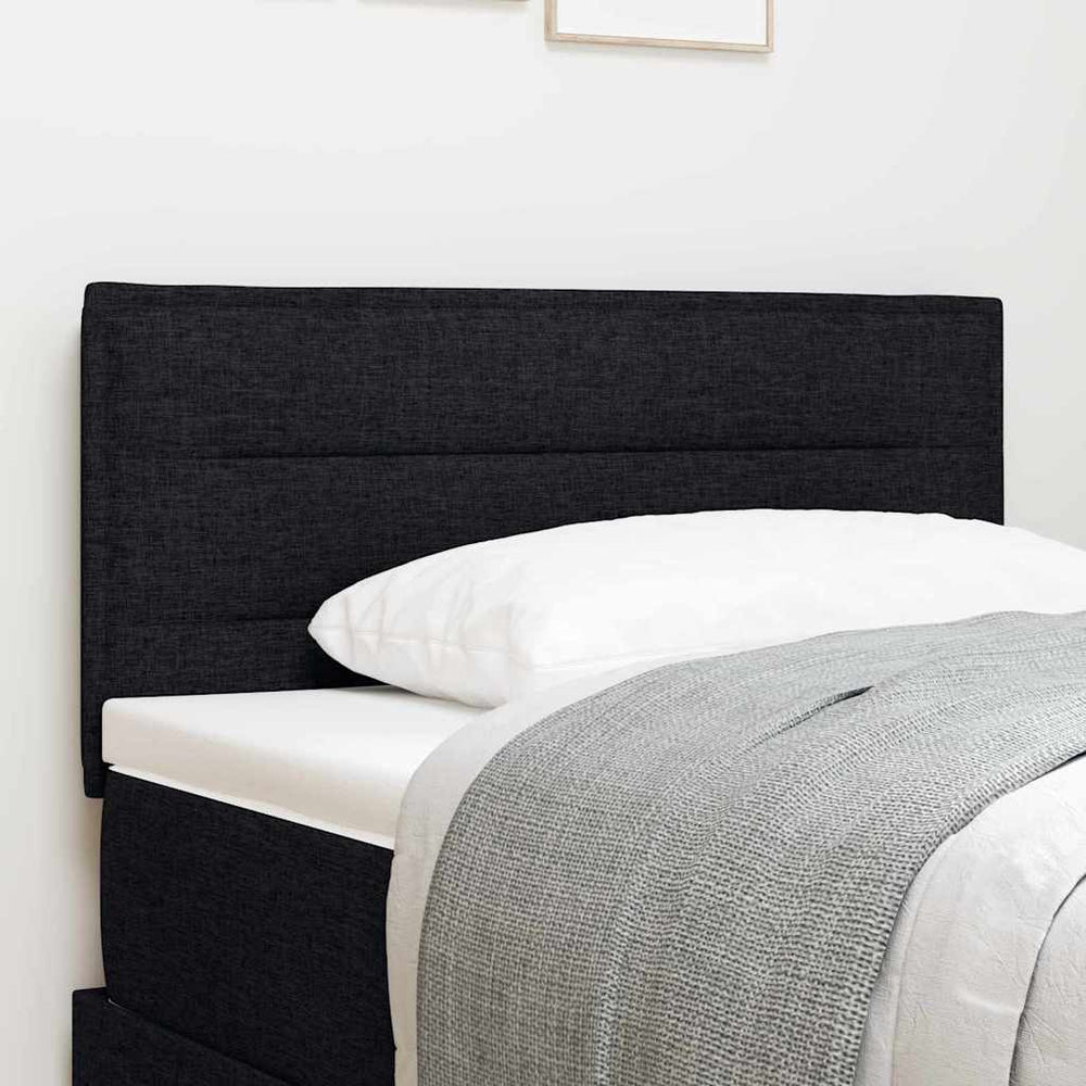 vidaXL LED Headboard with LED Light Strips Black 90 cm Fabric