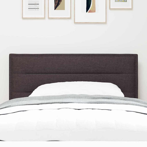 vidaXL LED Headboard with LED Light Strips Dark Brown 90 cm Fabric