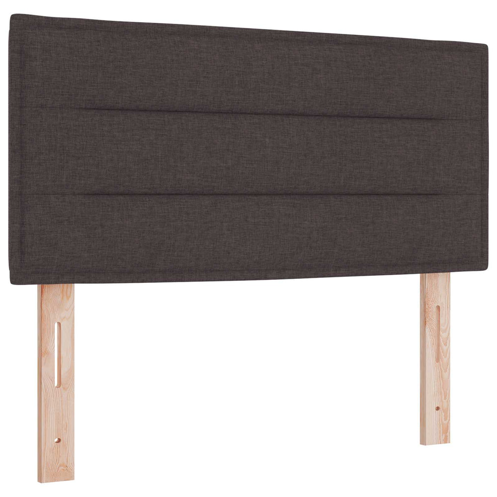 vidaXL LED Headboard with LED Light Strips Dark Brown 90 cm Fabric