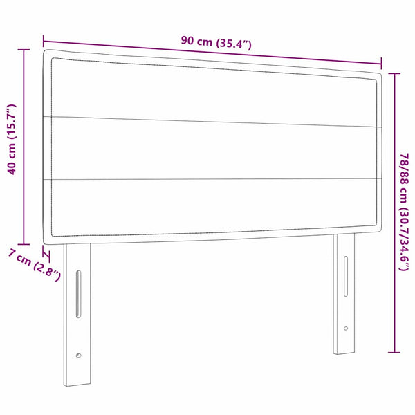 vidaXL LED Headboard with LED Strips Taupe 90 cm Fabric