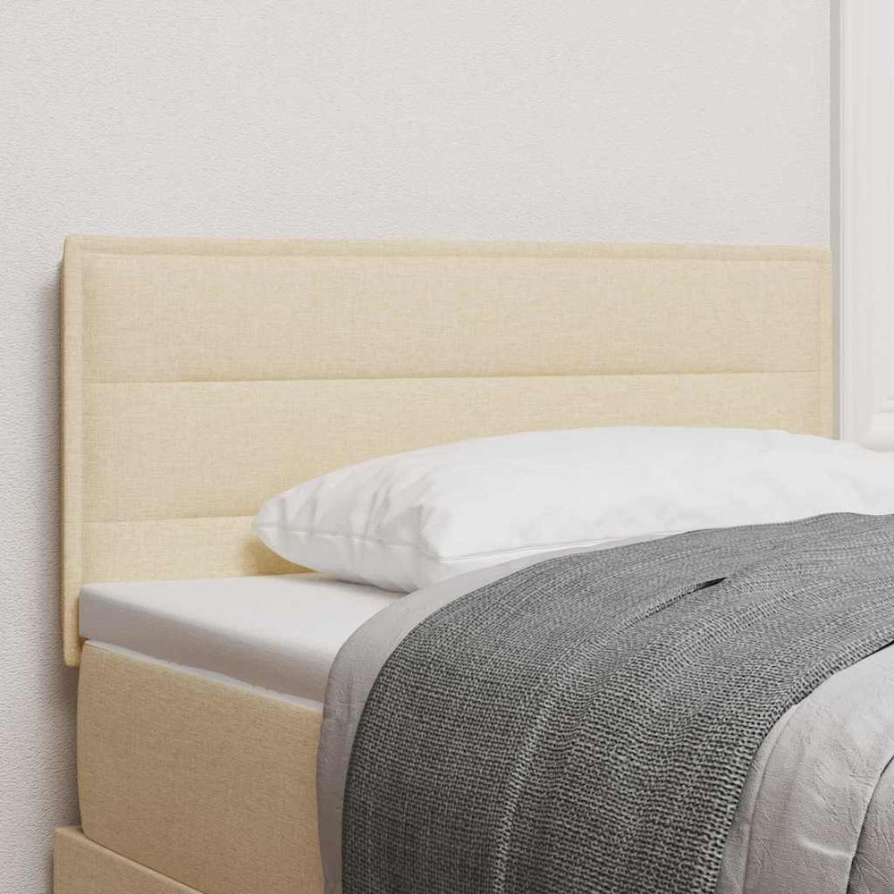 vidaXL LED Headboard with LED Strips Cream 90 cm Fabric