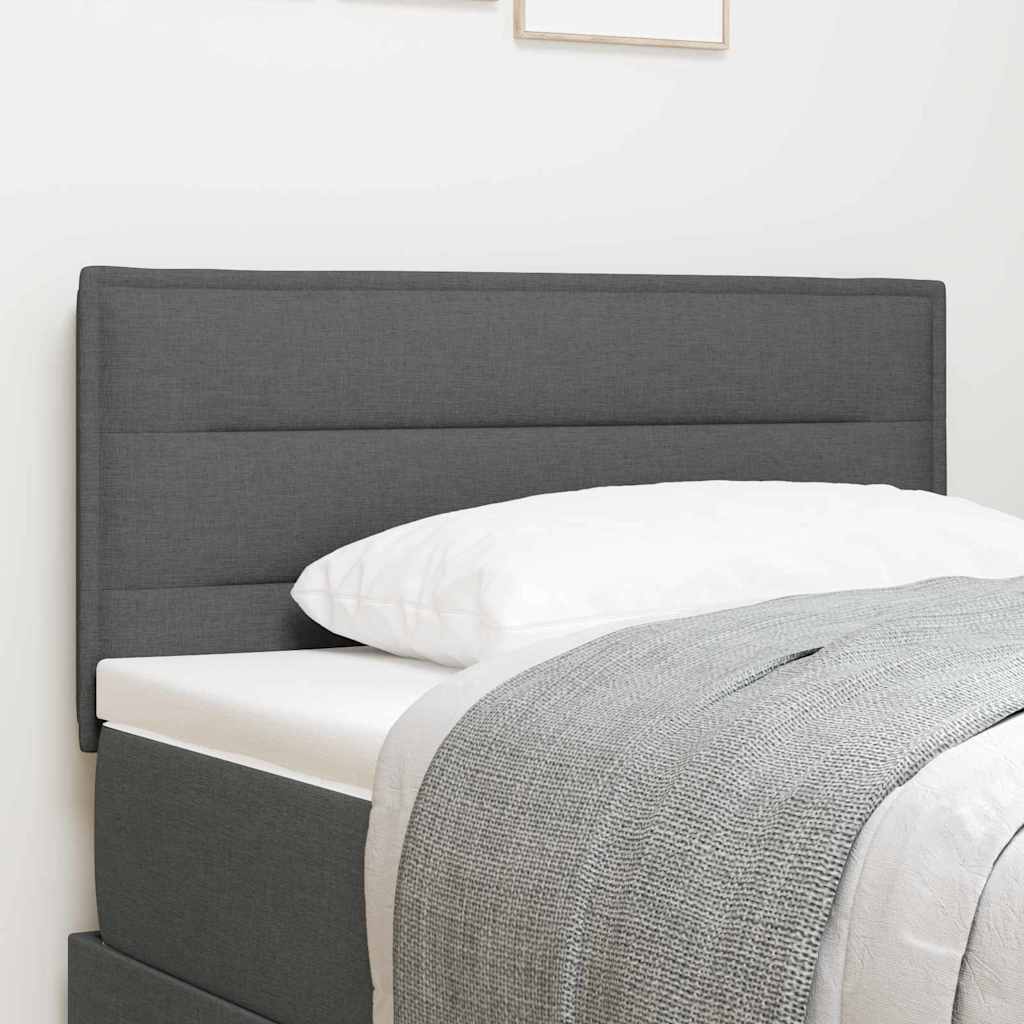 vidaXL LED Headboard with LED Light Strips Dark Grey 100 cm Fabric