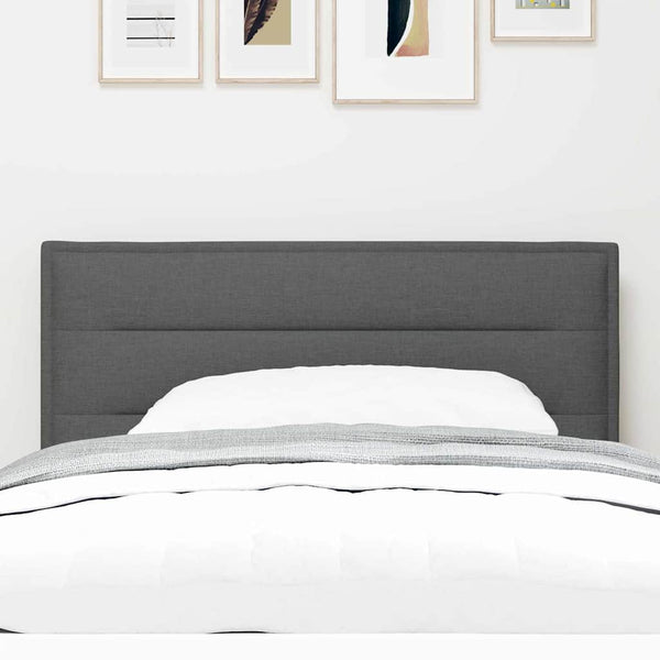 vidaXL LED Headboard with LED Light Strips Dark Grey 100 cm Fabric