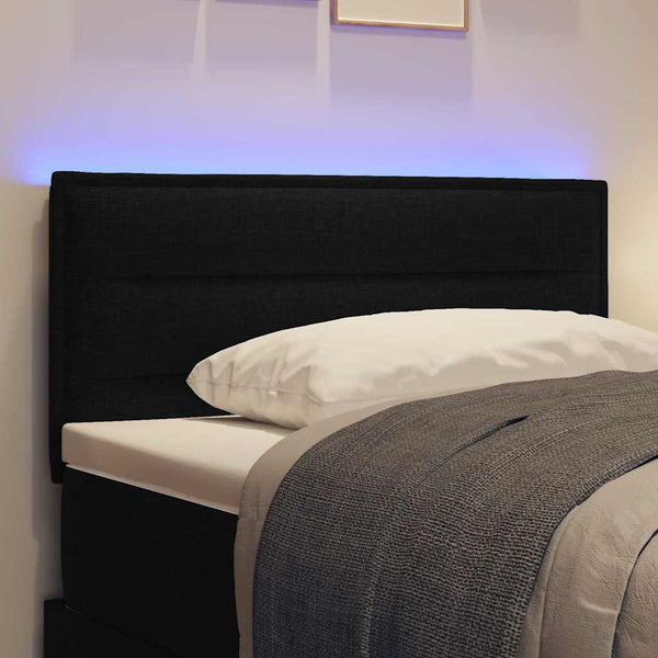 vidaXL LED Headboard with LED Light Strips Black 100 cm Fabric