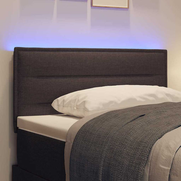 vidaXL LED Headboard with LED Strips Dark Brown 100 cm Fabric