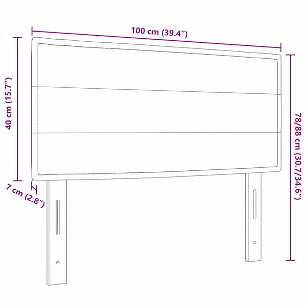 vidaXL LED Headboard with LED Strips Dark Brown 100 cm Fabric