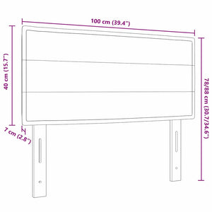 vidaXL LED Headboard with LED Strips Cream 100 cm Fabric