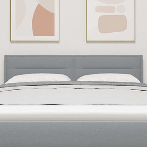 vidaXL LED Headboard with LED Strip Lights Light Gray 144 cm Fabric