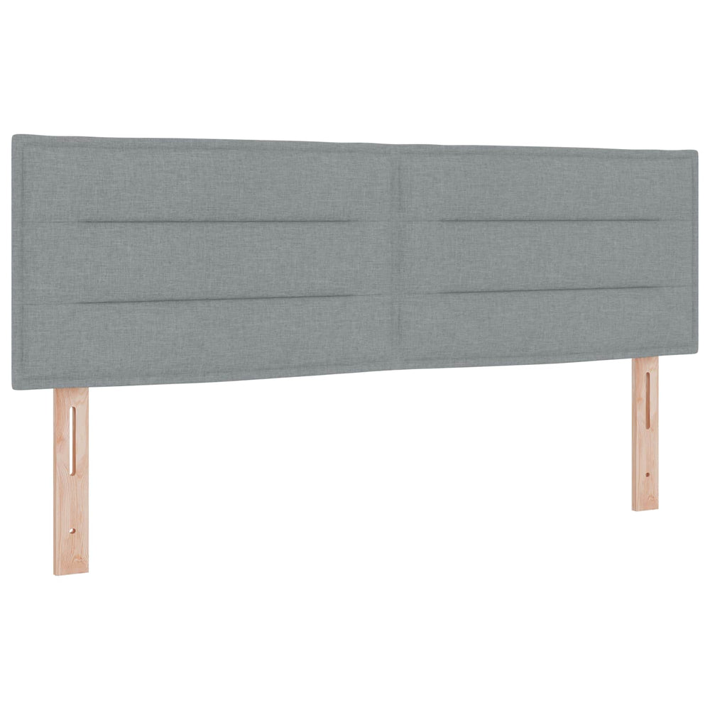 vidaXL LED Headboard with LED Strip Lights Light Gray 144 cm Fabric