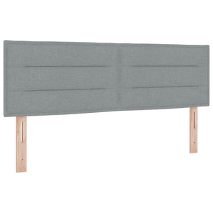 vidaXL LED Headboard with LED Strip Lights Light Gray 144 cm Fabric